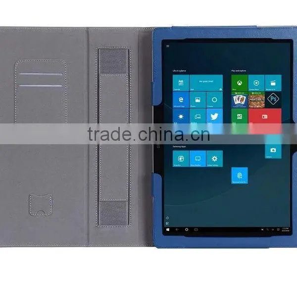 Leather Book Case for Samsung Galaxy Tab Pro S With Elastic Hand Strap, Card Holder, Stylus photo-4