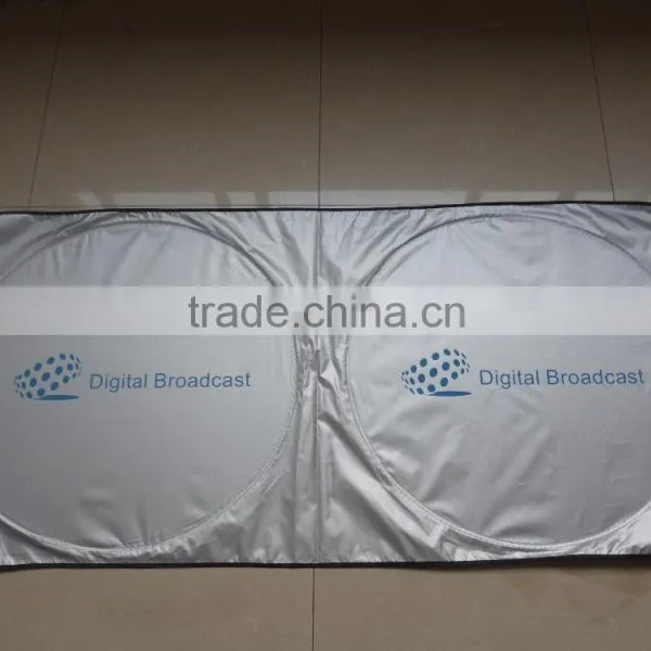 Car Printing Logo for Customized Design/nylon Two Circle Front Window Sunshade photo-4
