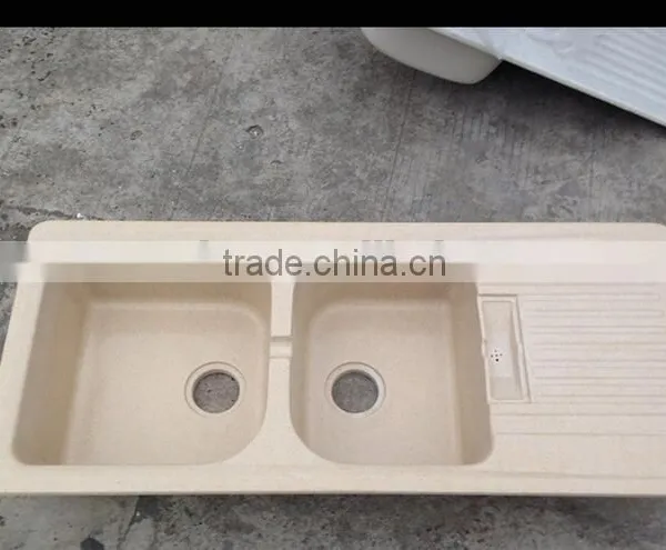 Easy Cleaning Large Acylic Solid Surface Sink for Hotel&restaurant,,artificial Stone Double Kitchen Sink ,resin Stone Sink photo-3