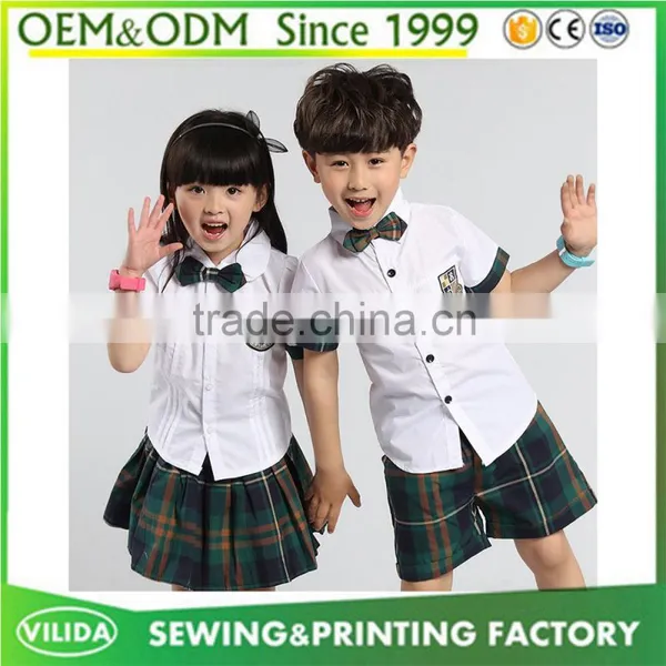 England Style Kindergarten Uniform Fashion Primary School Sport Uniform Shirt With Skirt or Shorts photo-2