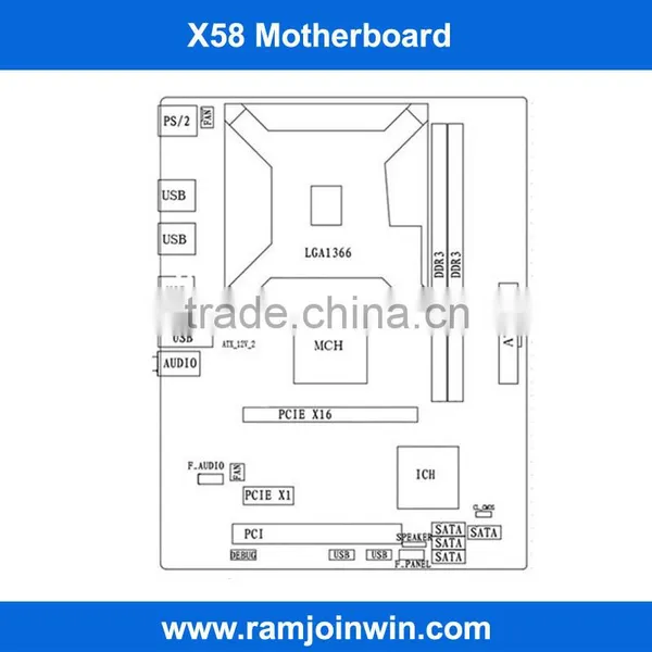 Supports DDR3 1600/1333/1066 Memory X58+ICH10 Chipset Lga1366 Motherboard photo-5