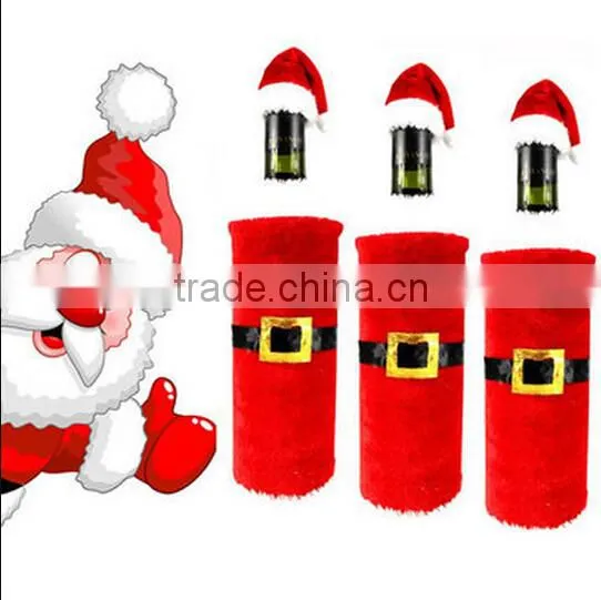 Christmas Decorative Wine Bottle Bag / Table Dinner Christmas Decoration / Christmas Bottle Sets photo-3