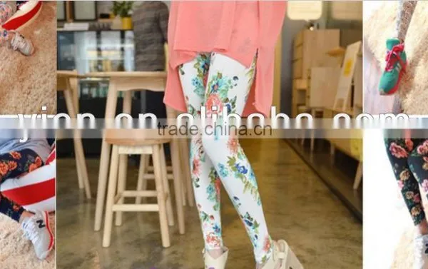 Winter Cashmere Leggings , New Designer Women Flower Printed Leggings photo-2