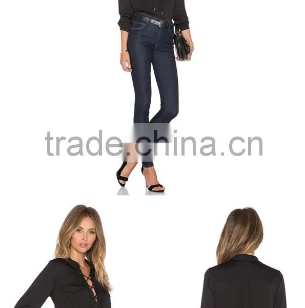 Womens Classic Long Sleeve Ruffled Shoulder Solid Chiffon Blouse photo-6