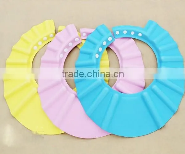 New Hot Selling 3 Color Adjustable Shower Cap Protect Shampoo for Baby Health Bathing Bath Waterproof Caps photo-5
