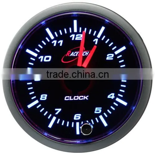 52mm Smoke Lens Electric Analog Clock With White&blue LED Display photo-2