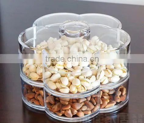 Dry Fruit Box Acrylic Transparent Snack Box of Candy Cassette Cover Storage Box Box Double Multilayer Fruit(B-0296) photo-2