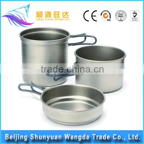 100% Titanium Cookware Kitchen Set With Titanium Mug and Titanium Pan