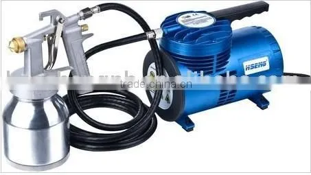 Portable mini air compressor kit with low pressure spray gun NV-6009