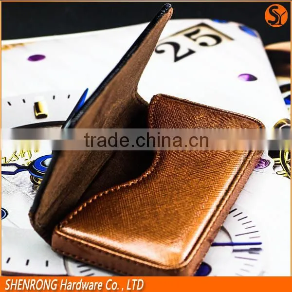 Luxury Gold Color Credit Card Holder With PU Leather Material as Promotional Gift photo-3