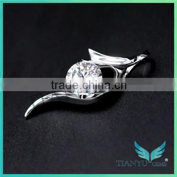 14K Gold 1 Carat White Round Billiant Cut Moissanite Diamond Pendants Charms for Necklaces Jewellery photo-4