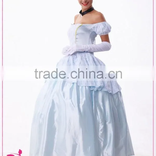 2015 New Hot High Quality Hallloween Princess Deluxe Off-Shoulder Adult Cinderella Costume photo-3