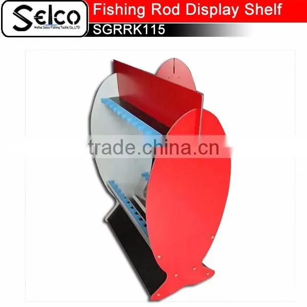 New Aluminium Fishing Rod Display Shelf of 24pcs, Fishing Gear Rack Showroom