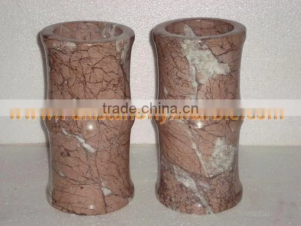 BEAUTIFUL MARINA PINK MARBLE FLOWER VASES photo-5