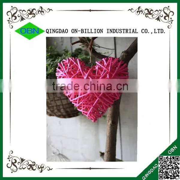 Customized Size Cheap Handmade Colored Decorative Hanging Wicker Rattan Heart photo-6