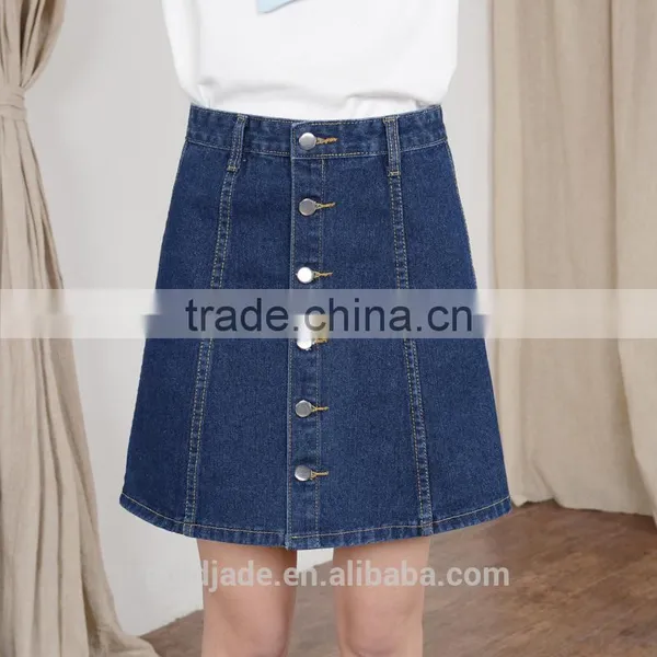 Custome 2016 New Arrival Denim Skirts Womens Pencil Jeans Front Button Skirt for Women Plus Size photo-5