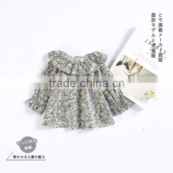 2017 Wholesale Toddler Girl Clothing Girls Shirts Kids Long Sleeve Cotton Floral Blouses Baby Clothes photo-3