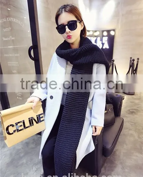 200*40cm New Popular Knitting Scarf Women Neck Thicken Scarf Winter Warm Scarves photo-4
