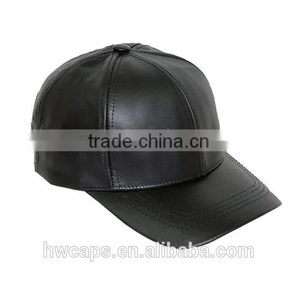 Custom Blank Fitted Leather Baseball Cap for Sale photo-5