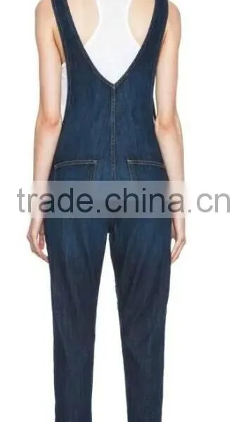 Runwaylover EY0635P Hot Sale 2017 Ladies Fashion Hole Denim Overalls photo-4