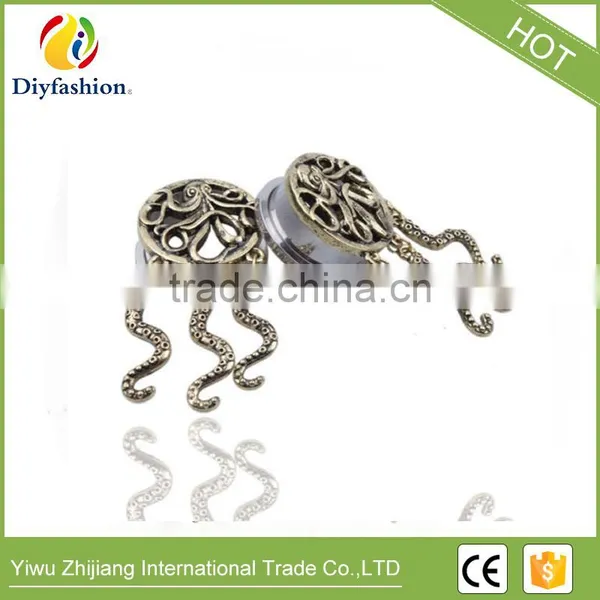 Fashion Stainless Steel Octopus Pendant Ear Plug photo-5