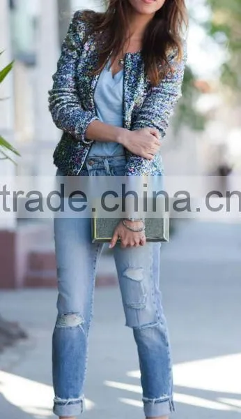 2015 New Ladies Sexy Short Sequined Jacket photo-4