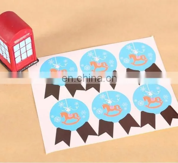 Cute Badge Shape Rocking Horse Bag Label Baking Bag Sealing Sticker Baby Shower Gift Decoration Craft Packing DIY Material photo-3