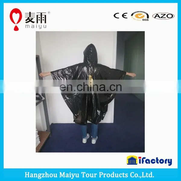 Black Poncho Raincoat photo-3