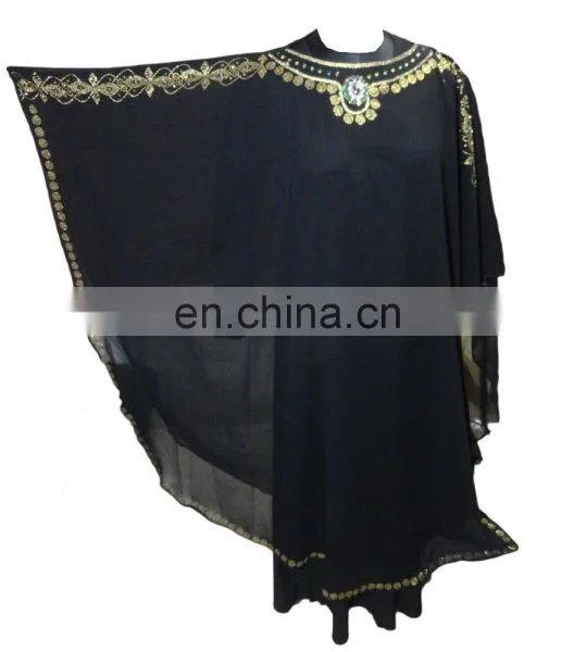 Saudi Arabia 2017 Abaya With Shoulder Veil / Black Color Diamond Stone Work Burkha 2017 / Latest Designer Burkha (dubai Abaya) photo-5