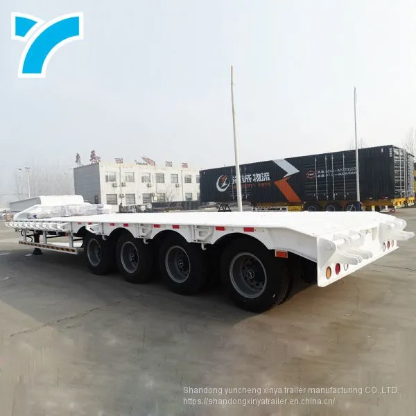Made in China Gooseneck Low Platform Semi Low Flatbed Trailer Lowbed Truck Trailer for Sale photo-4