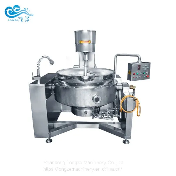 Stainless Steel Steam Heating Industrial Cooking Pots With Mixer