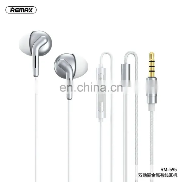 Remax RM-595 Noise Cancelling Earbuds Dual-moving-coil Wired Earphone photo-3