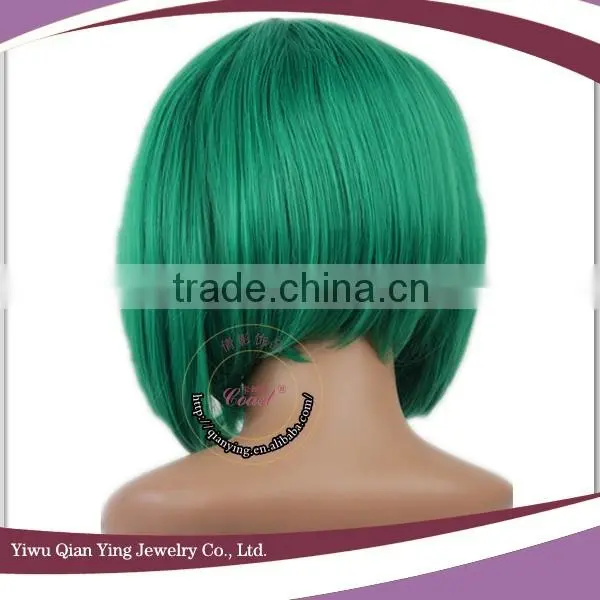 Short Green Synthetic Fiber Macross F-Ranka Wig Cosplay Wig photo-5