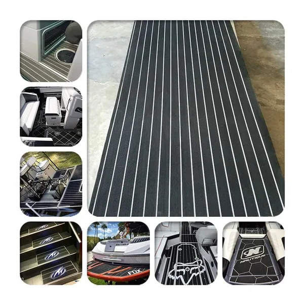 NEKEKE EVA Deck Sheet Foam Sheet Composite DeckingCheap Outdoor Decking Black + White Lines photo-3
