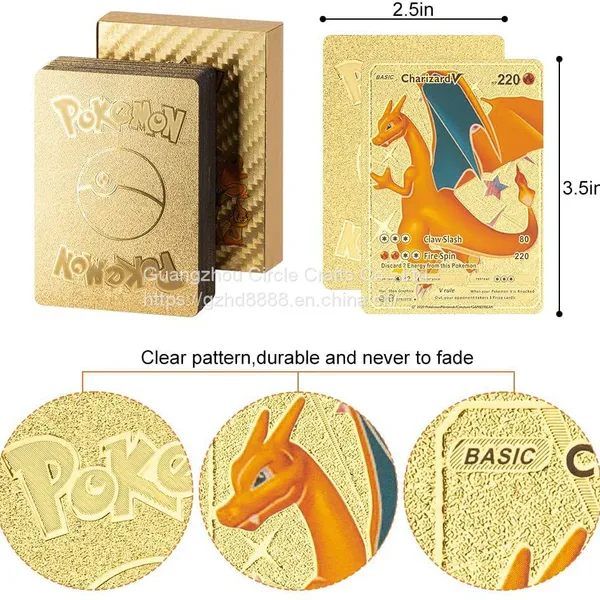 Pokémon Gold Foil Card Card Dream Gold Foil Card Anime Cartoon Small Elves Pokémon Hot Stamping Card photo-3