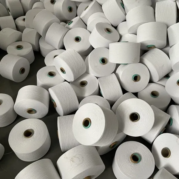 Ne14s Bleached White Recycled Cotton Yarn for Knitting Socks photo-3