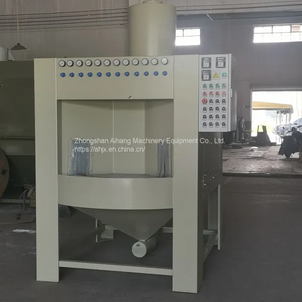 Zhongshan Rotary Disc Sandblasting Machine Continuous 16 Station Non Stick Pot Processing Rough Surface, Descaling Products photo-5