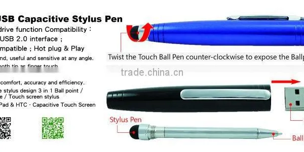 3 in 1 Colorful Mini Usb Flash Drive With Capacitive Stylus Pen and Ballpoint Pen photo-2
