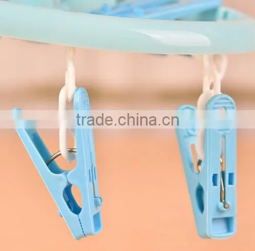 Hot Sale Color Plastic Cloth Hanger Peg Drying Racks (8 Clips) Quality Choice photo-3