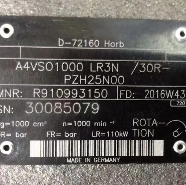 A4VSO of A4VSO40 A4VSO71 A4VSO125 A4VSO1000 Series A4VSO1000LR3N/30R-PZH25N00 Hydraulic Axial Piston Variable Pump photo-3