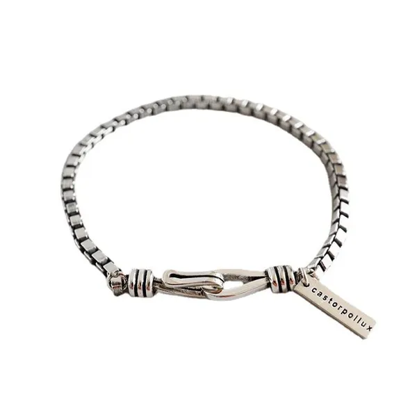 New 925 Sterling Silver Simple Style Bracelet Charm Geometric Shape Woman Bracelet Birthday Gift Exquisite Accessories Jewelry photo-2