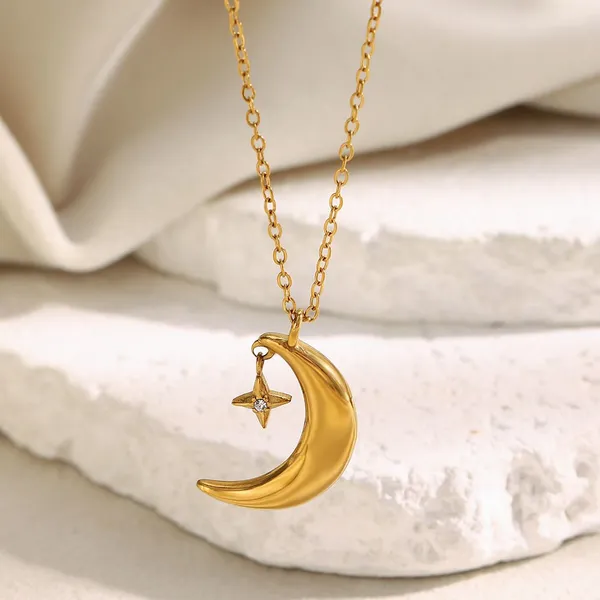 316L Stainless Steel Necklace Waterproof Anti-Tarnish 18K PVD Plated Custom Pendant Manufacturer photo-2