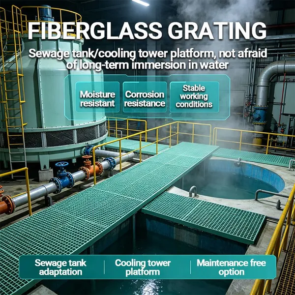 Marine Grade FRP Grating Waterproof Fiberglass Grating for Offshore Platform