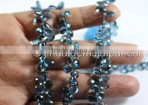 Wholesale Lodon Blue Topaz Faceted Pear Beads photo-3