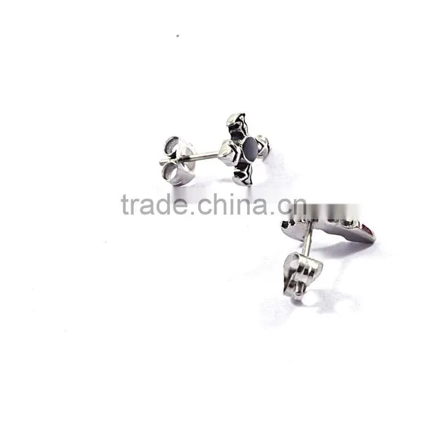 Stainless Steel Custom Earrings Mens Cross Ear Stud Earrings photo-3