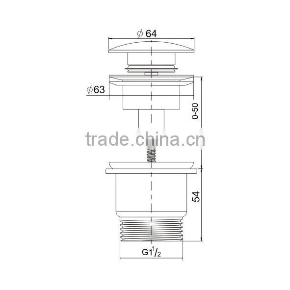 Watermark KingChun Free Samples Bathroom Fitting Brass Pop up Waste Drain Stopper Chrome Plated(K326-D) photo-2
