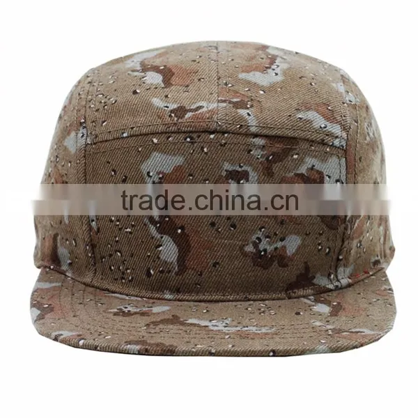 100% Arcylic Flat Brim 5 Panel Camo Military Snapback Cap Wholesale photo-6