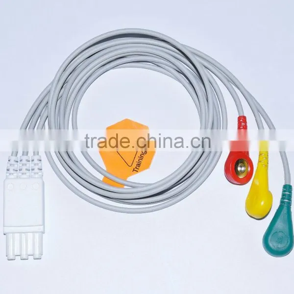 Unicare ECG Professional AHA Standard M1673A ECG Cable 3 Leadwires photo-3