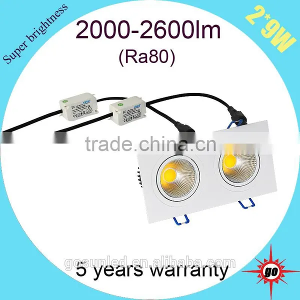Super Brightness 2*9w Hot Sale Store Using Square Led Downlights photo-5