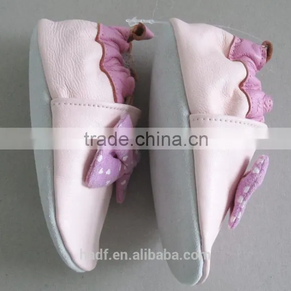 Girl Boy Kids Pink Sheep Leather Bowknot Design Baby Soft Shoes photo-2